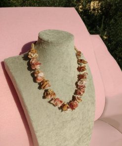 Collana in Organza Rosa e Beige