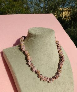 Collana in Mezzo Cristallo Viola con Organza e Lamè