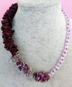 Collana in Organza e Mezzo Cristallo Rosa, Bigiotteria