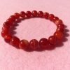 Bracciale di Corniola Elastico con Pietre Dure Lisce