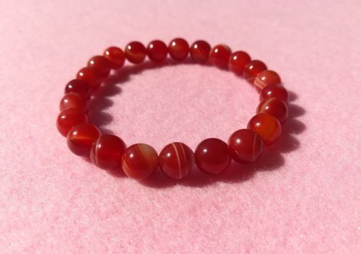 Bracciale di Corniola Elastico con Pietre Dure Lisce