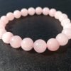 Bracciale di Quarzo Rosa Elastico con Pietre Dure Lisce