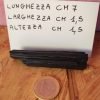 Tormalina nera grezza naturale di cm 7 x 1,5 x 1,5, chiamata Schorl